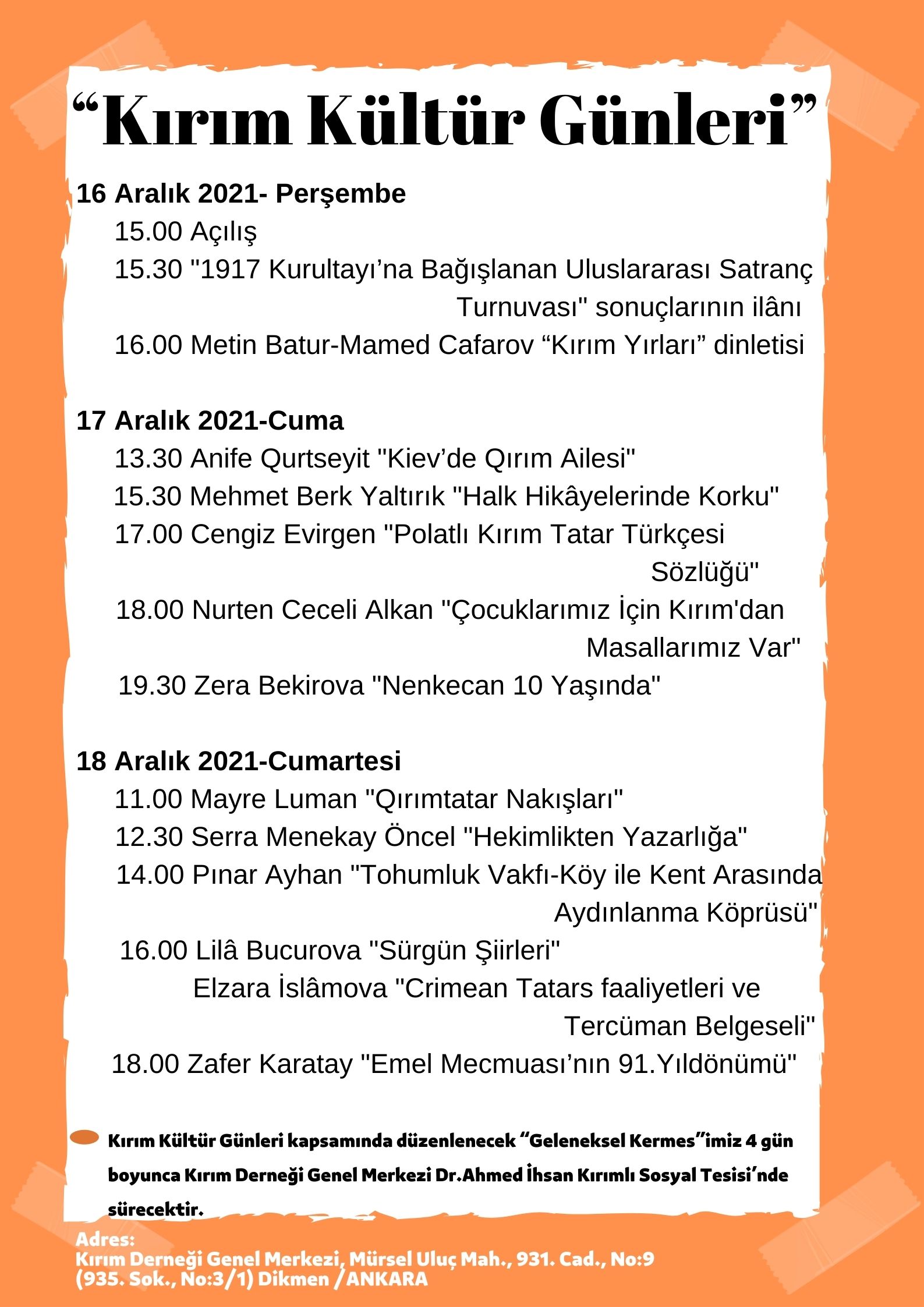 Kırım Kültür Günleri afişi