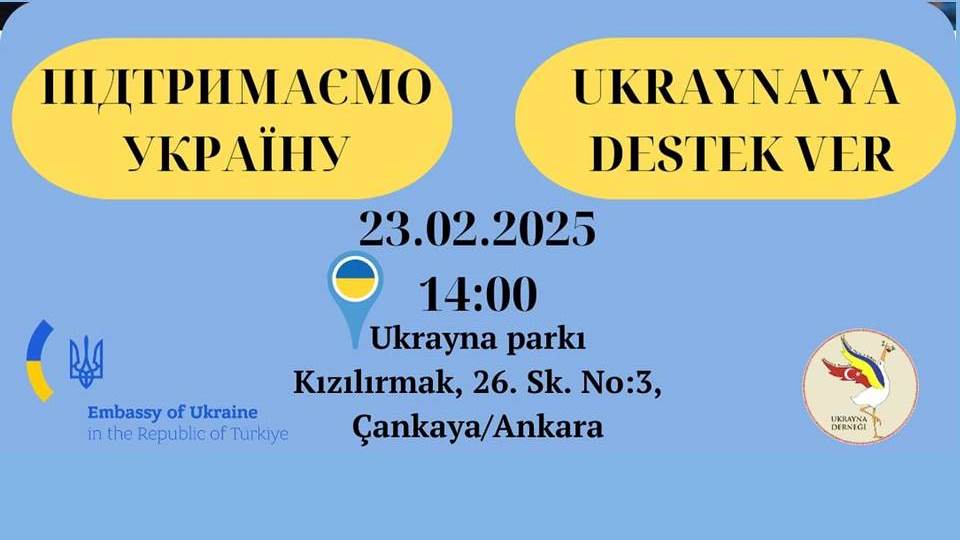 Ukrayna’ya Destek İçin 23 Şubat’ta Ukrayna Parkı’na Bekliyoruz