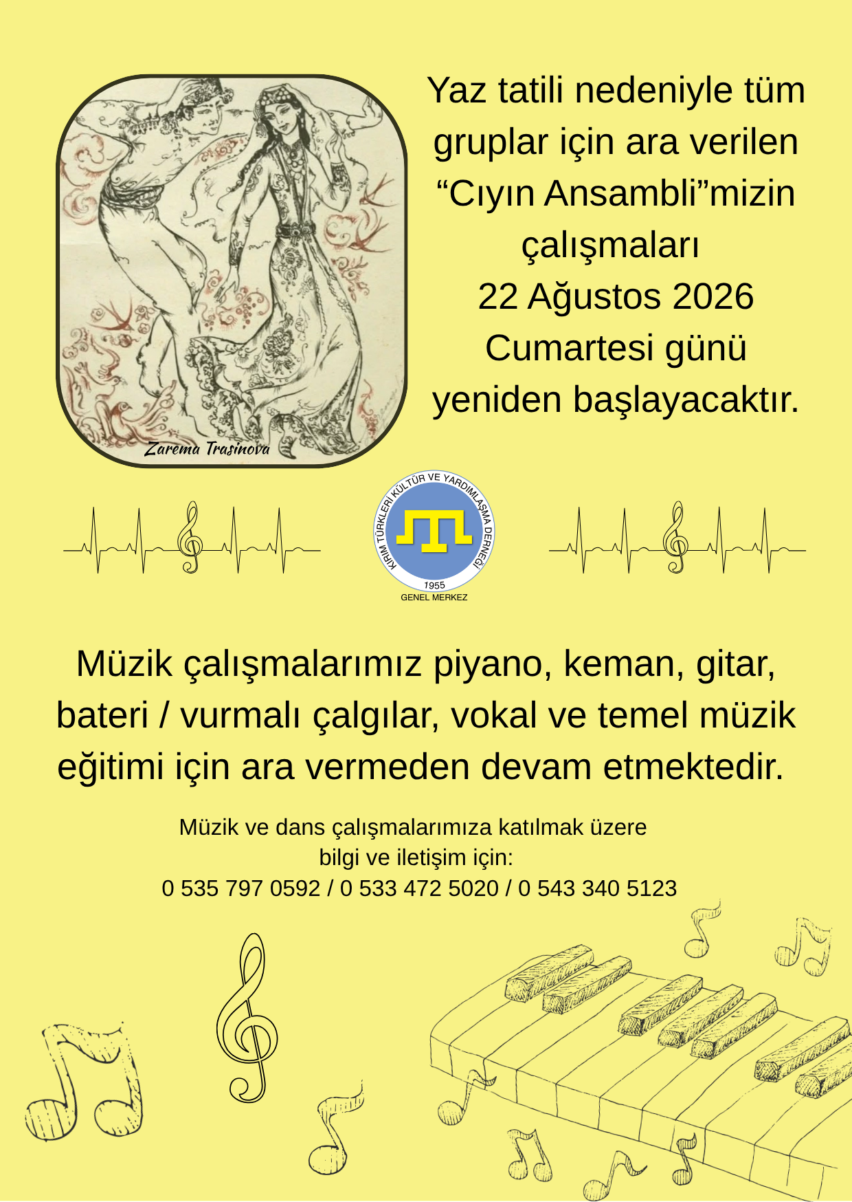 Dans ve Müzik Dersleri Yaz Çalışmaları İlanı 5